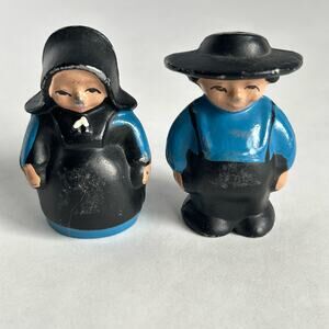 Amish Country Folk Art Amish S&P Salt and Pepper Cast Iron Shakers